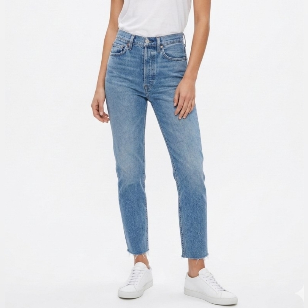 RE/DONE Originals High Rise Ankle Crop - Classic Stone - Size 25